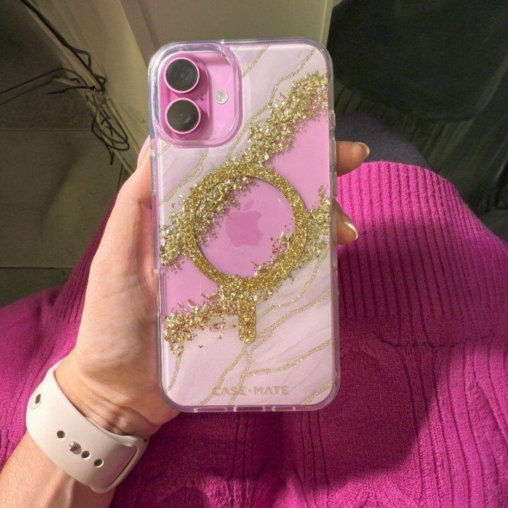 Dėklas iPhone 16 Plus Case-Mate Karat Granite, balta
