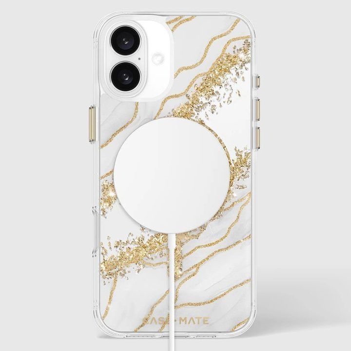 Dėklas iPhone 16 Plus Case-Mate Karat Granite, balta