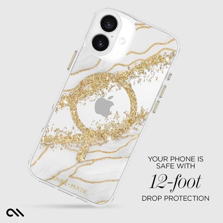 Dėklas iPhone 16 Plus Case-Mate Karat Granite, balta
