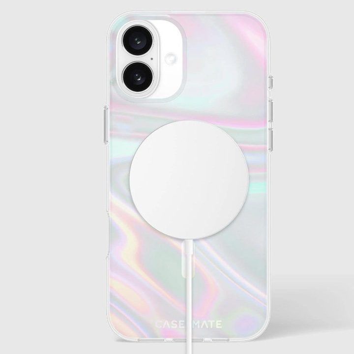 Dėklas iPhone 16 Plus Case-Mate Soap Bubble, irizuojantis
