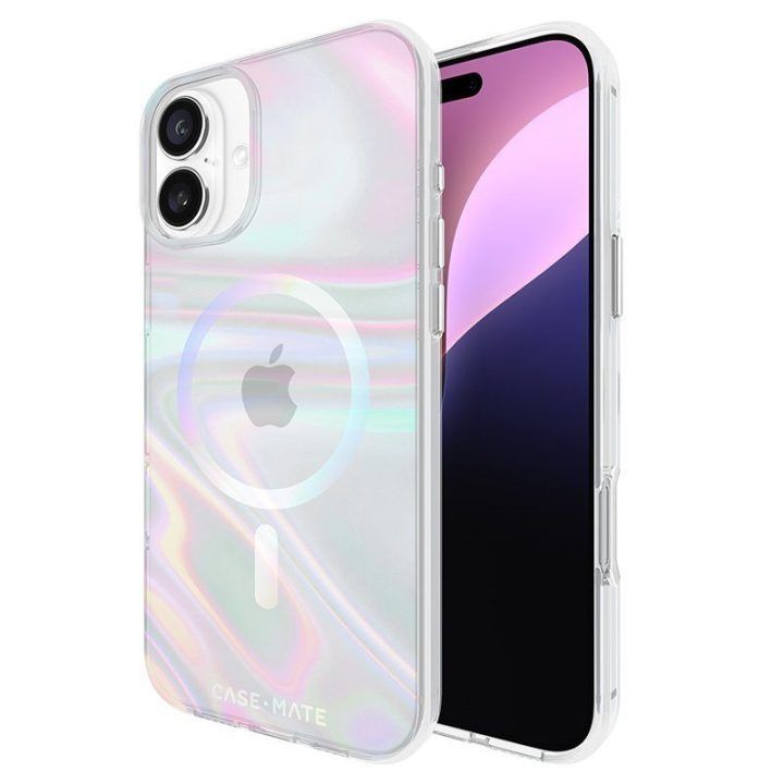 Dėklas iPhone 16 Plus Case-Mate Soap Bubble, irizuojantis
