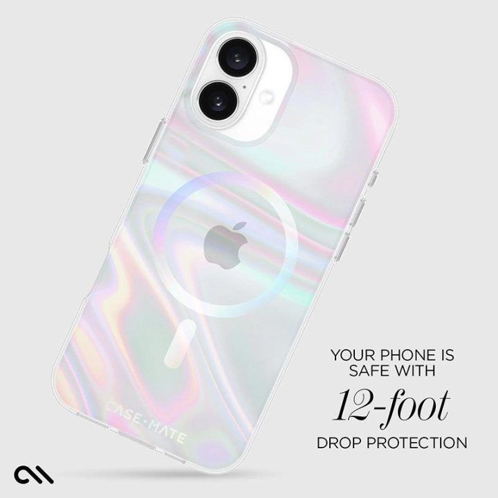 Dėklas iPhone 16 Plus Case-Mate Soap Bubble, irizuojantis
