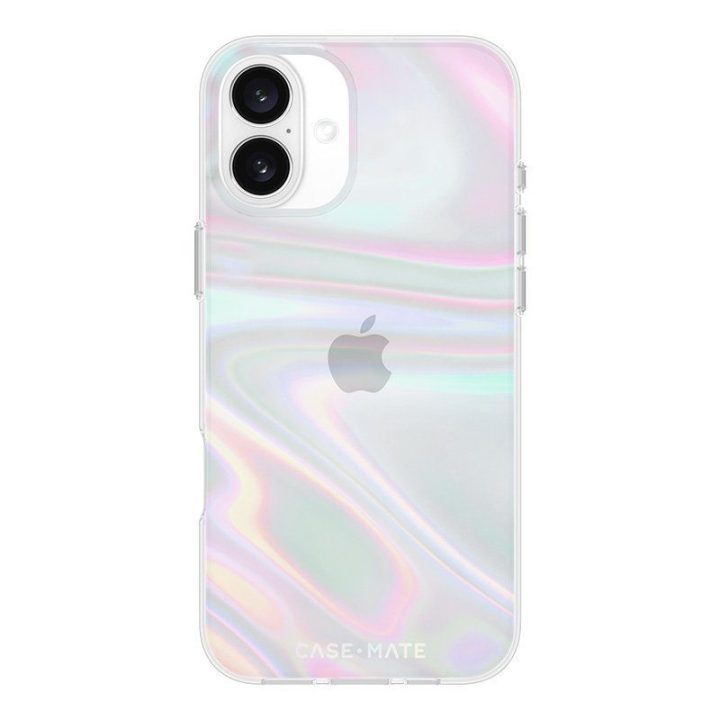 Dėklas iPhone 16 Plus, permatomas, Case-Mate Soap Bubble