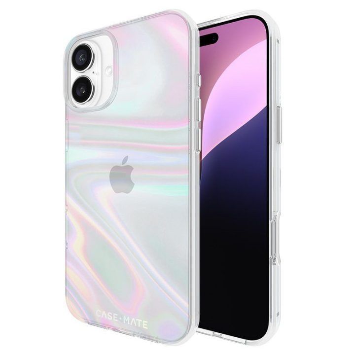 Dėklas iPhone 16 Plus, permatomas, Case-Mate Soap Bubble