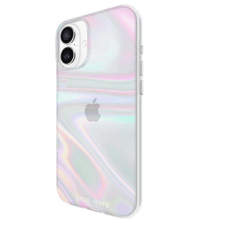 Dėklas iPhone 16 Plus, permatomas, Case-Mate Soap Bubble