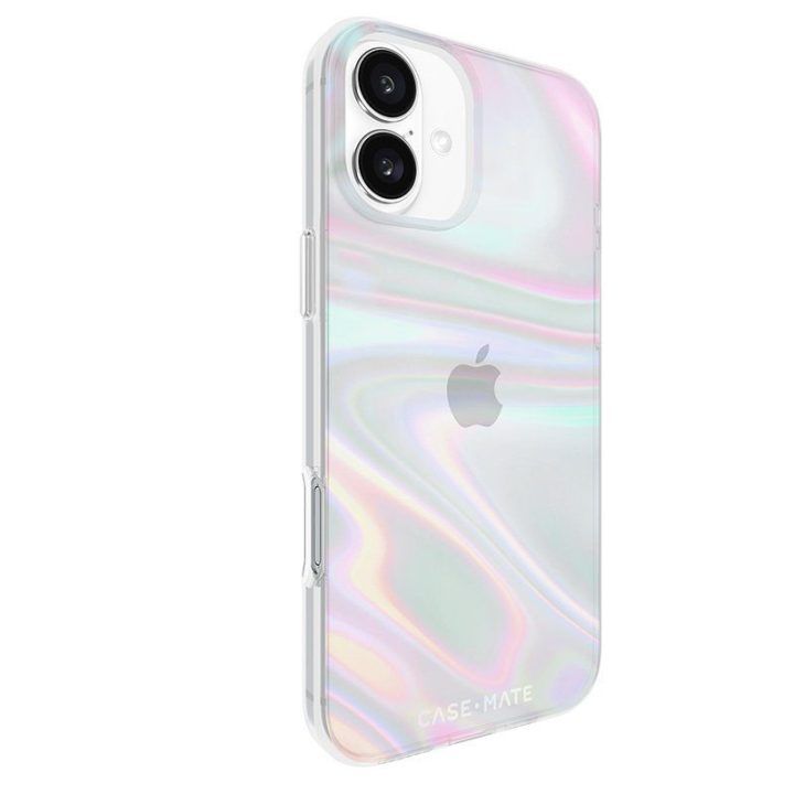 Dėklas iPhone 16 Plus, permatomas, Case-Mate Soap Bubble