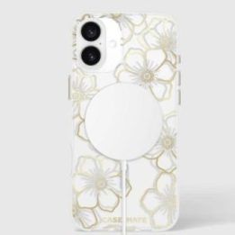 Dėklas Case-Mate Floral Gems MagSafe iPhone 16 Plus, aukso spalvos