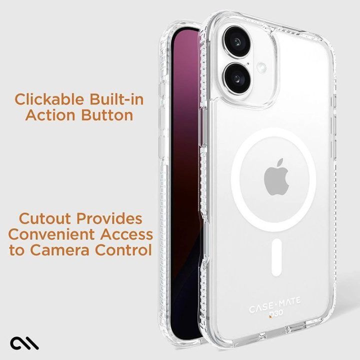 Permatomas dėklas iPhone 16 Plus Case-Mate Tough D3O MagSafe