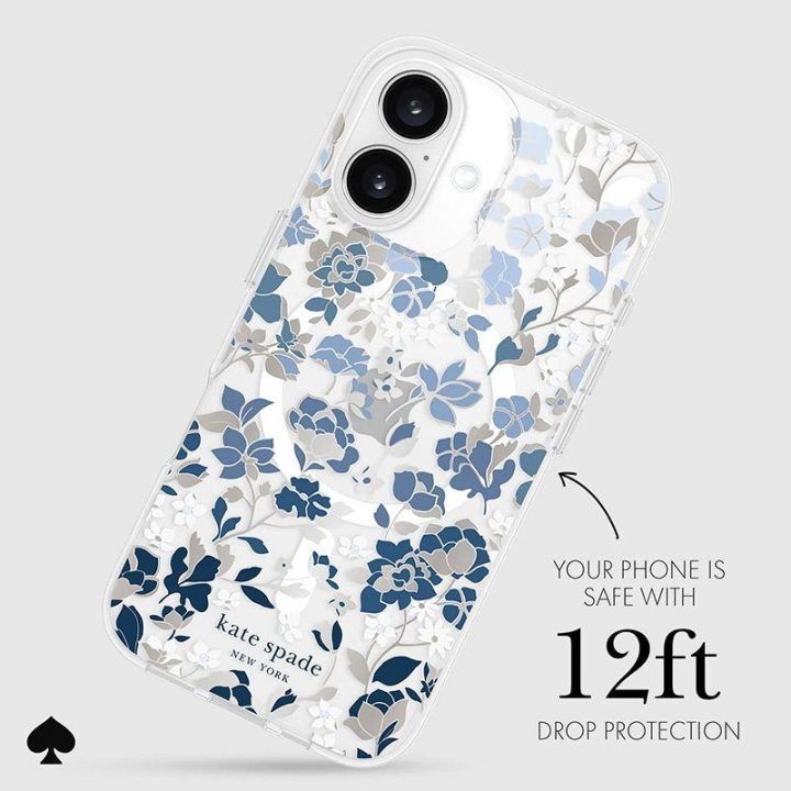 Kate Spade New York dėklas iPhone 16, Flowerbed Blue