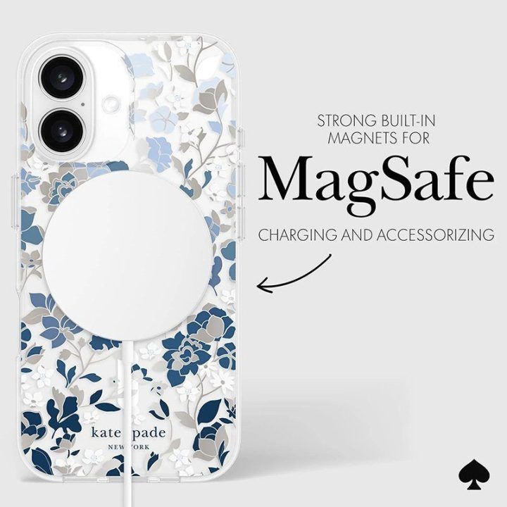 Kate Spade New York dėklas iPhone 16, Flowerbed Blue