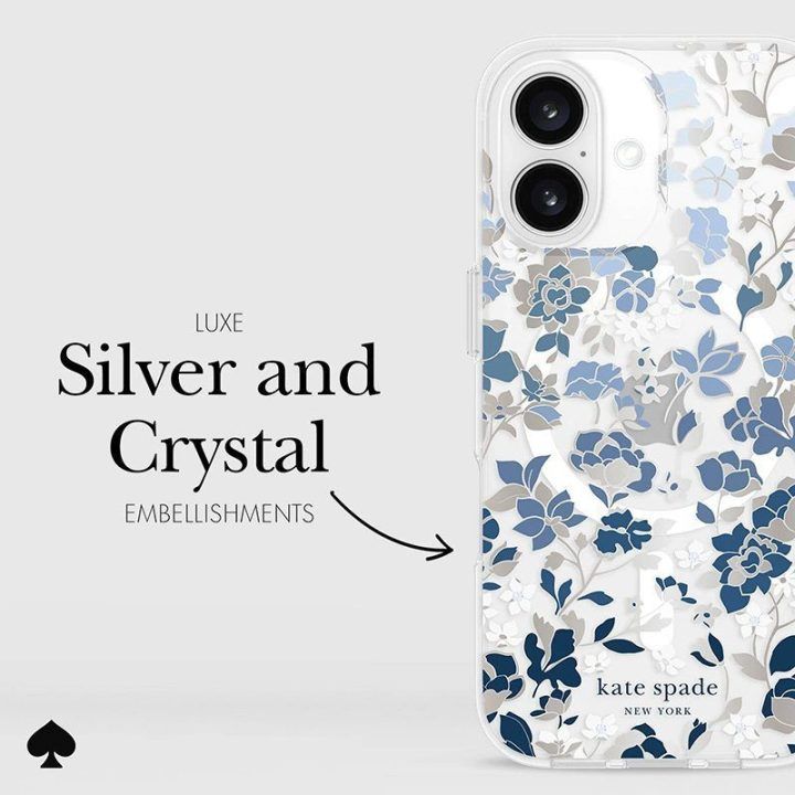 Kate Spade New York dėklas iPhone 16, Flowerbed Blue
