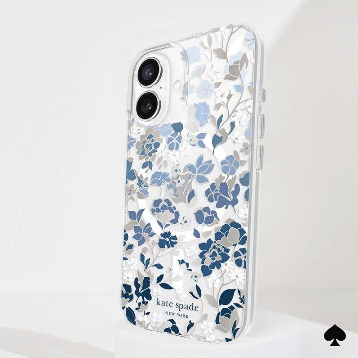 Kate Spade New York dėklas iPhone 16, Flowerbed Blue
