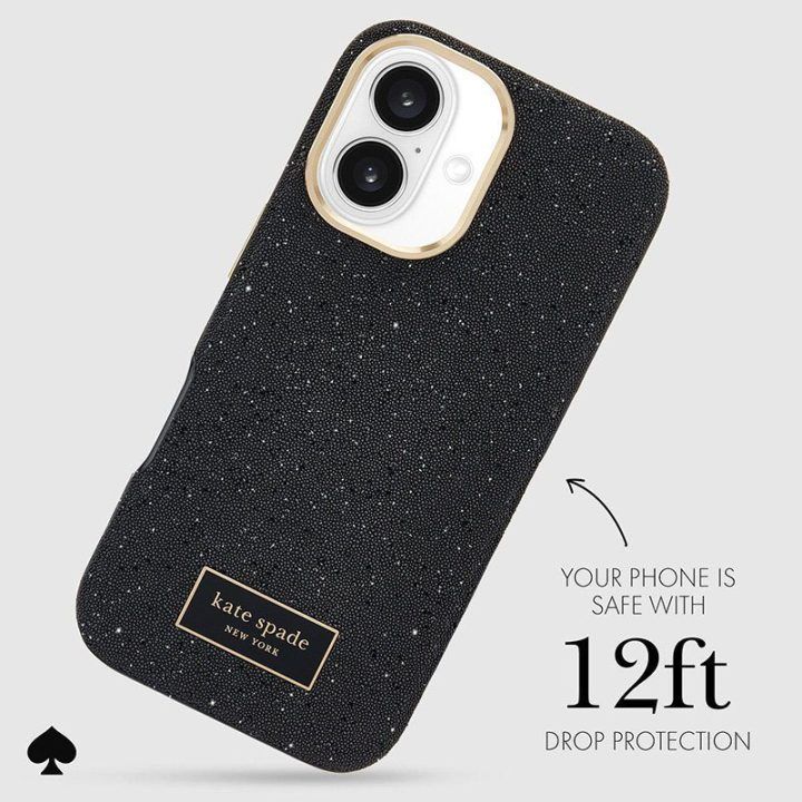 Dėklas iPhone 16 Kate Spade New York, juodas
