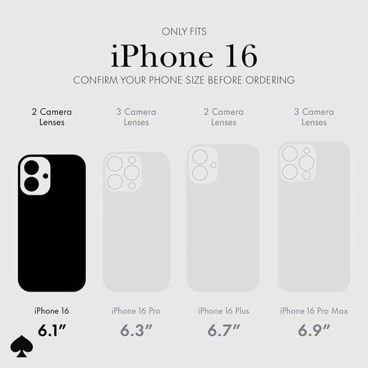 Dėklas iPhone 16 Kate Spade New York, juodas
