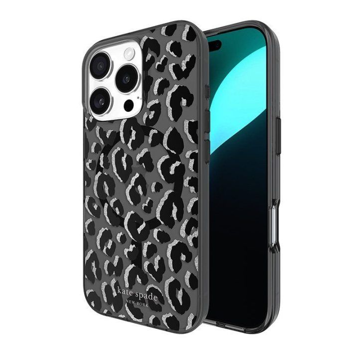 Dėklas iPhone 16 Pro su City Leopard raštu, Kate Spade New York