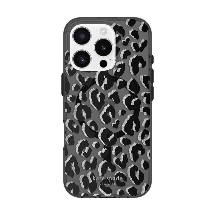Dėklas iPhone 16 Pro su City Leopard raštu, Kate Spade New York
