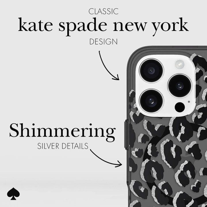 Dėklas iPhone 16 Pro su City Leopard raštu, Kate Spade New York