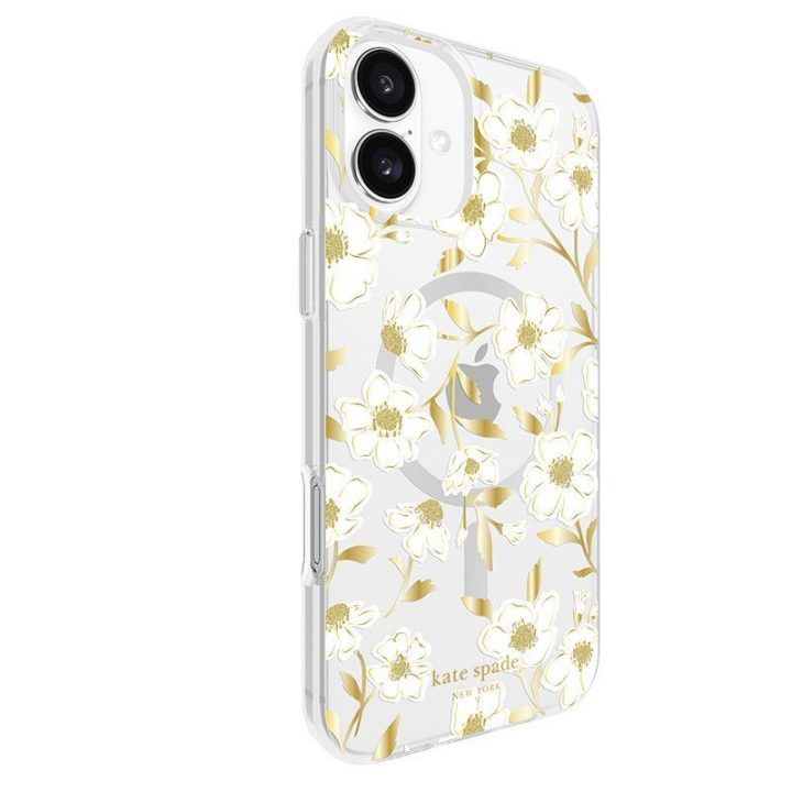 Dėklas iPhone 16 Plus Kate Spade New York su auksinėmis detalėmis
