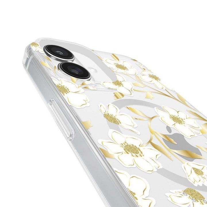 Dėklas iPhone 16 Plus Kate Spade New York su auksinėmis detalėmis