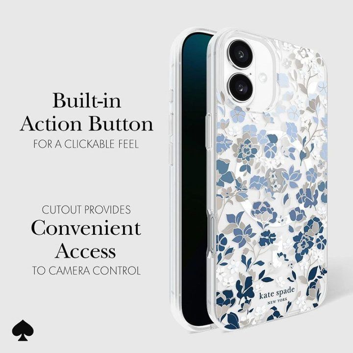 Dėklas iPhone 16 Plus Kate Spade New York, Flowerbed Blue