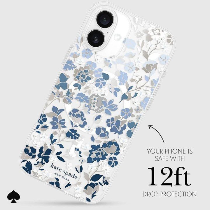 Dėklas iPhone 16 Plus Kate Spade New York, Flowerbed Blue