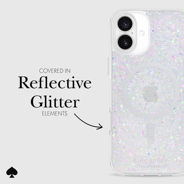 Dėklas iPhone 16 Plus Kate Spade su MagSafe, glitter
