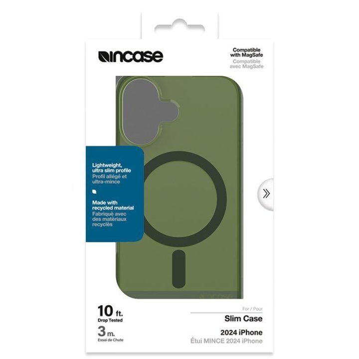 Dėklas iPhone 16 Incase Slim Case MagSafe, žalias