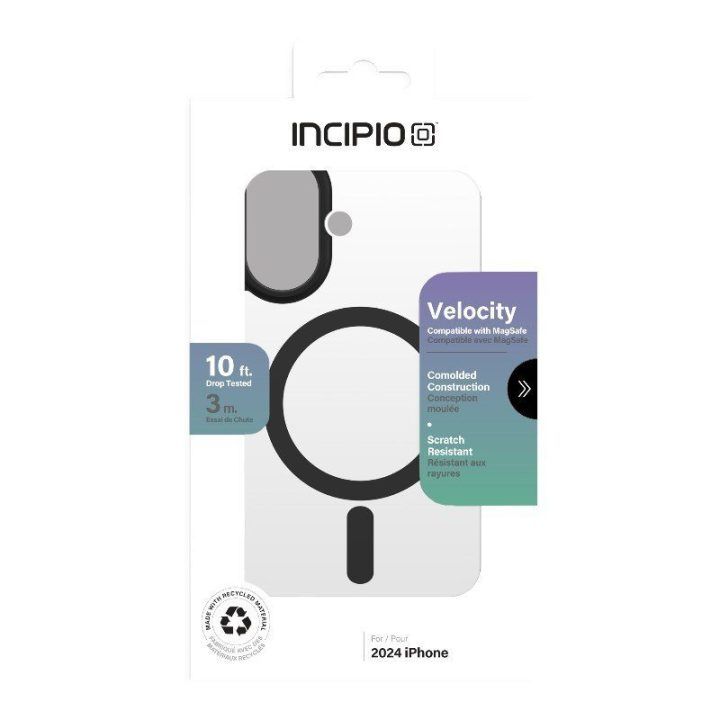 Dėklas iPhone 16 Incipio Velocity MagSafe, juodas