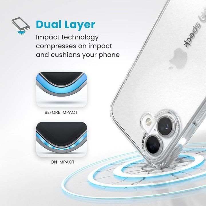 Permatomas dėklas iPhone 16 Speck Gemshell