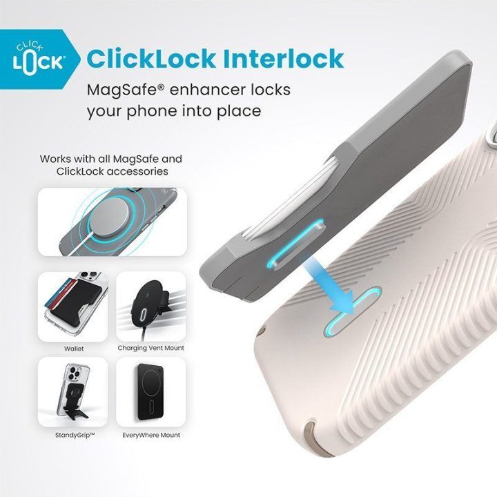 Dėklas iPhone 16 Speck Presidio2 Grip MagSafe, Bleached Bone