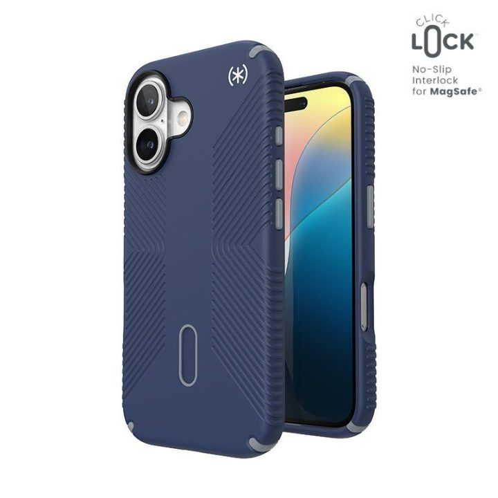 Dėklas iPhone 16 Speck Presidio2 Grip ClickLock, mėlynas