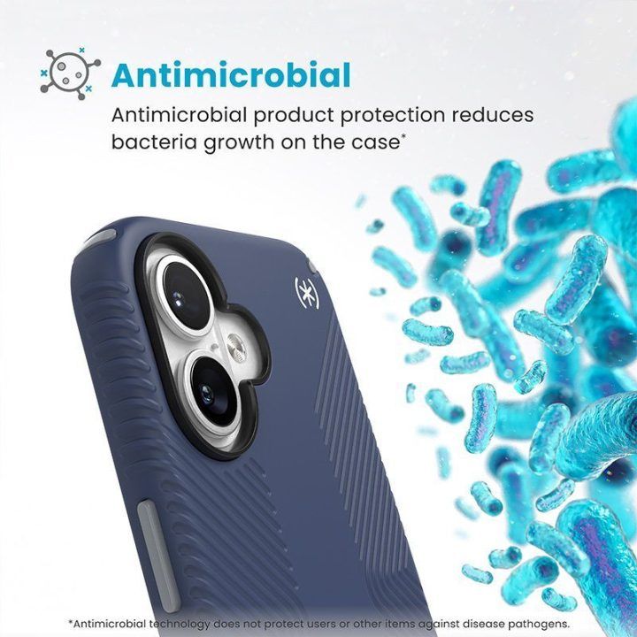 Dėklas Speck Presidio2 Grip iPhone 16, mėlynas