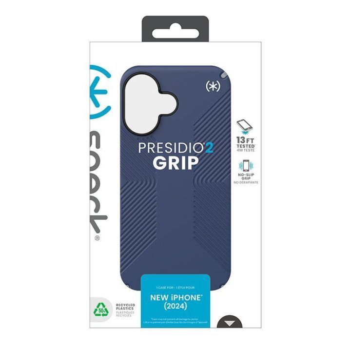 Dėklas Speck Presidio2 Grip iPhone 16, mėlynas