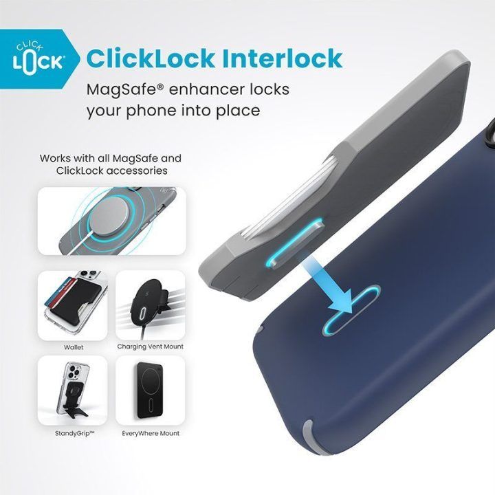Dėklas iPhone 16 Speck Presidio2 Pro ClickLock su MagSafe