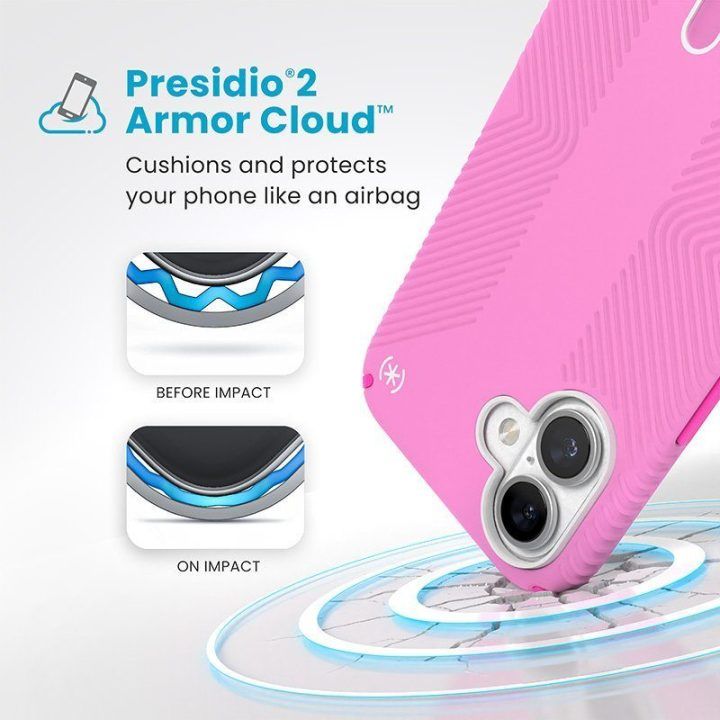 Dėklas iPhone 16 Plus Speck Presidio2 Grip ClickLock MagSafe, rožinis