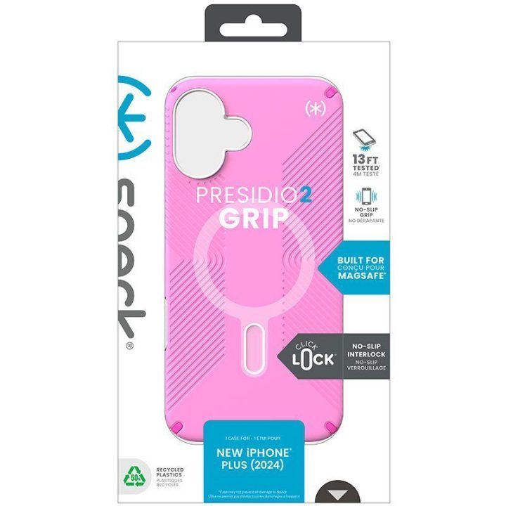 Dėklas iPhone 16 Plus Speck Presidio2 Grip ClickLock MagSafe, rožinis