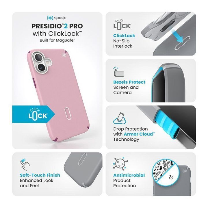 Dėklas iPhone 16 Plus Speck Presidio2 Pro MagSafe