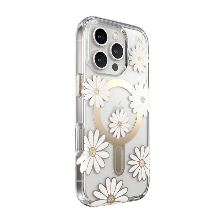Dėklas iPhone 16 Pro Speck Presidio Lux ClickLock & MagSafe, permatomas