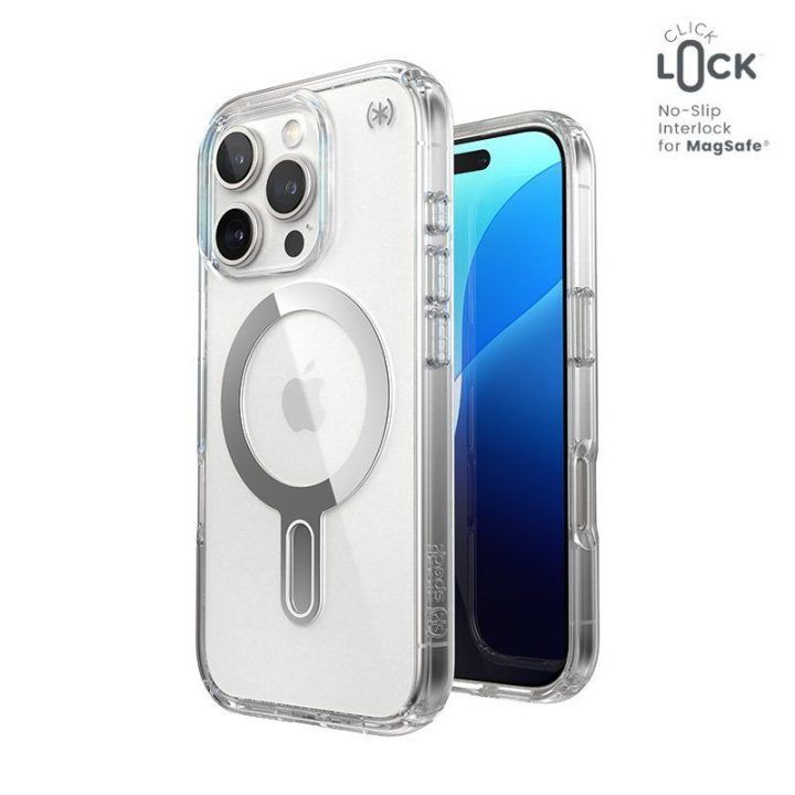 Permatomas dėklas Speck Presidio Perfect-Clear ClickLock MagSafe iPhone 16 Pro