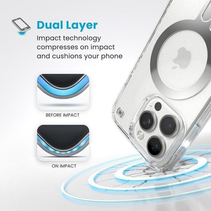 Permatomas dėklas Speck Presidio Perfect-Clear ClickLock MagSafe iPhone 16 Pro