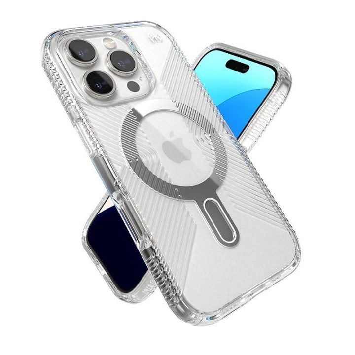 Dėklas iPhone 16 Pro, permatomas Speck Presidio Perfect-Clear Grip