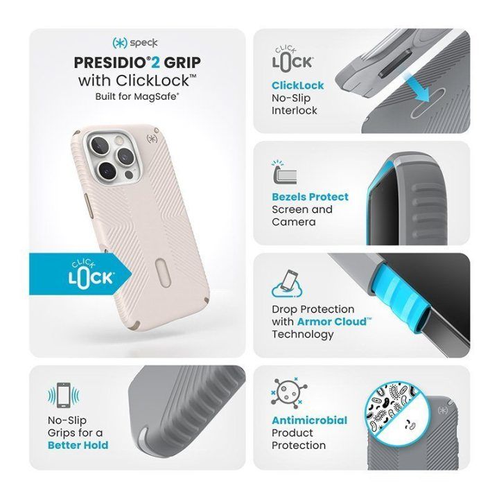 Dėklas iPhone 16 Pro Speck Presidio2 Grip MagSafe