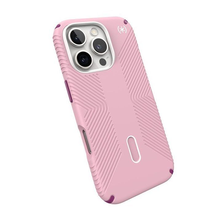 Dėklas iPhone 16 Pro Speck Presidio2 Grip ClickLock, rožinis