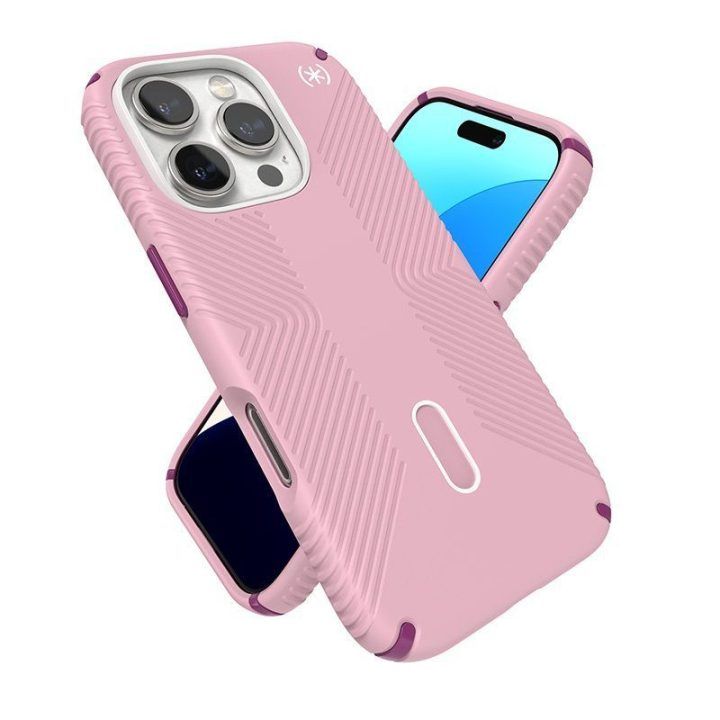 Dėklas iPhone 16 Pro Speck Presidio2 Grip ClickLock, rožinis