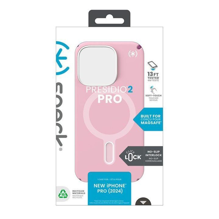Dėklas iPhone 16 Pro Speck Presidio2 Pro, rožinis
