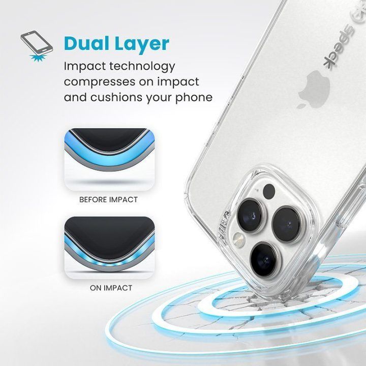 Permatomas dėklas iPhone 16 Pro Max, Speck Gemshell