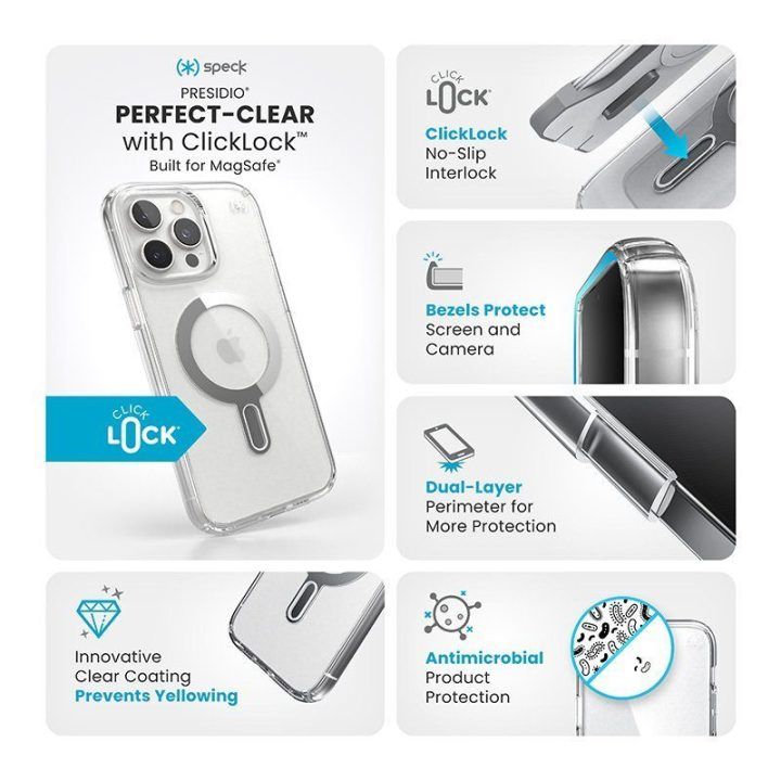 Dėklas iPhone 16 Pro Max Speck Presidio Perfect-Clear