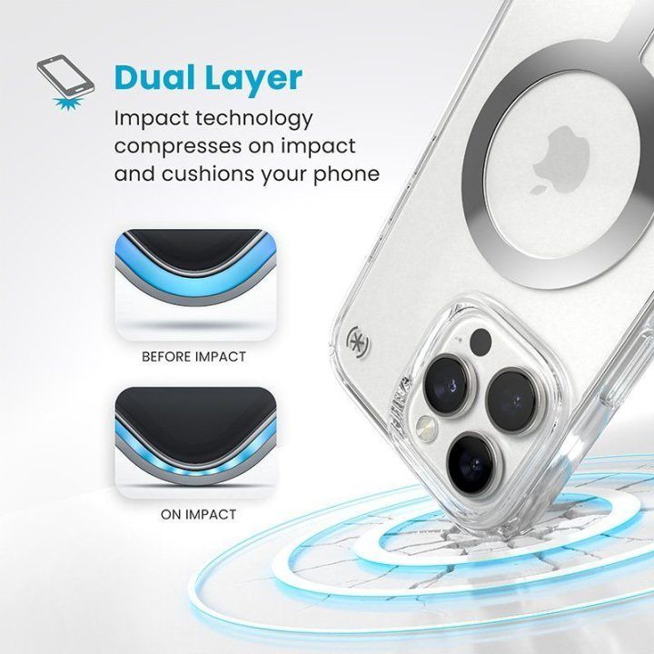 Dėklas iPhone 16 Pro Max, permatomas Speck Presidio Perfect-Clear MagSafe