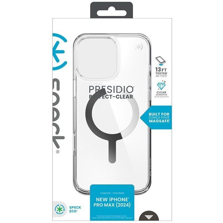 Dėklas iPhone 16 Pro Max, permatomas Speck Presidio Perfect-Clear MagSafe