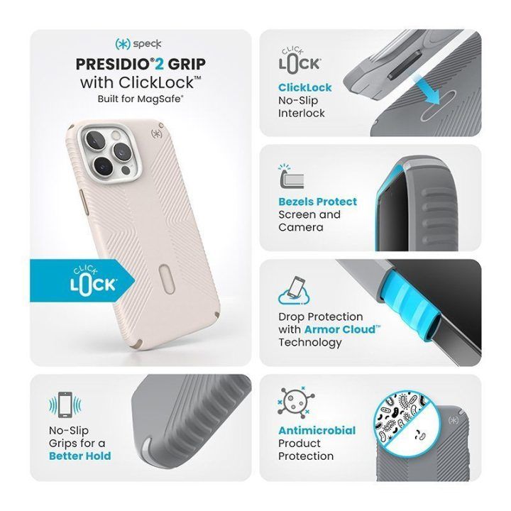 Dėklas iPhone 16 Pro Max Speck Presidio2 Grip MagSafe